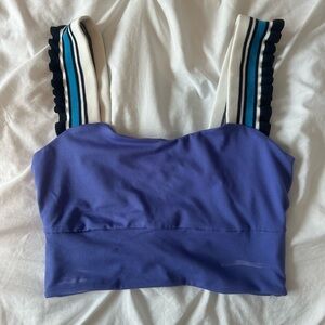 Free People Purple Tank Top with Striped Straps